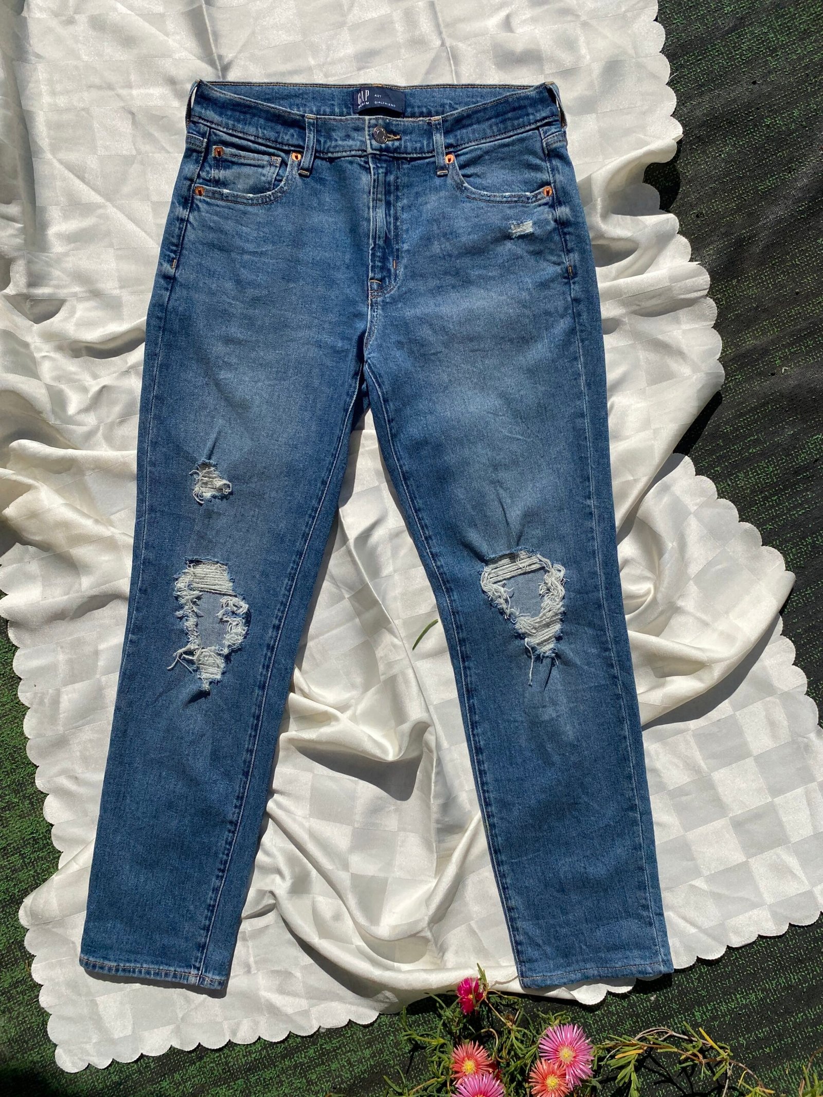 Jeans GAP Denim Girlfriend Distressed